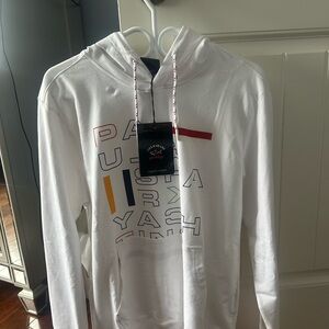 White Graphic Hoodie Paul and Shark